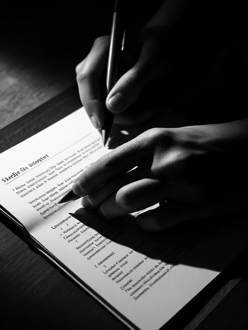Cinematic film still — script